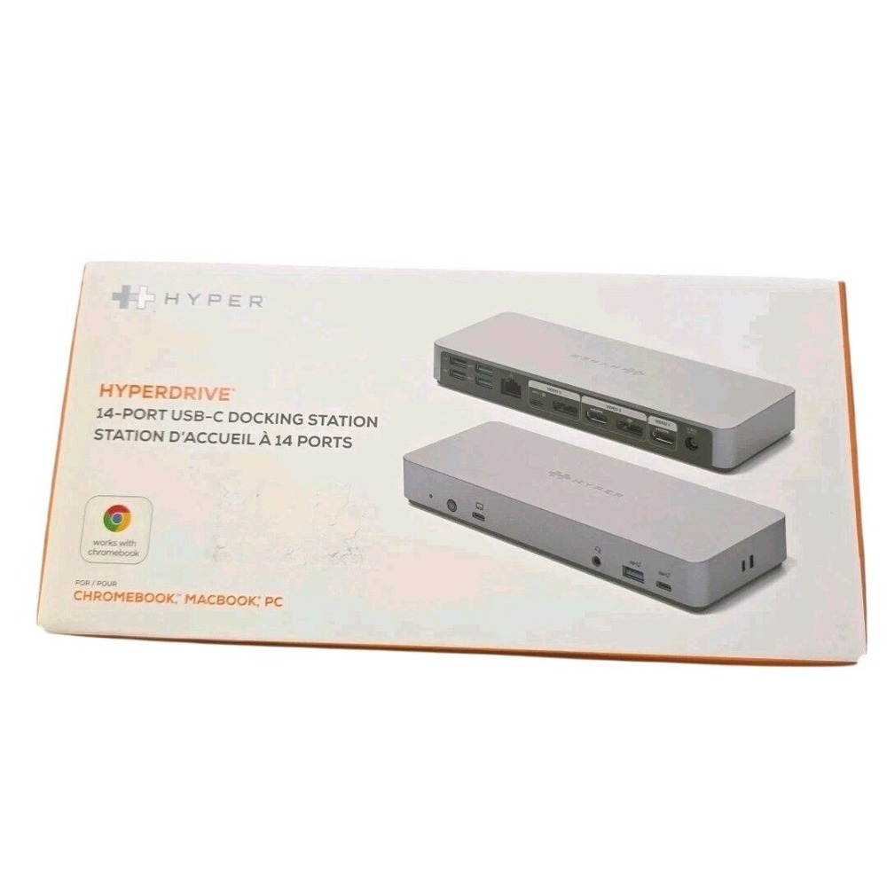 Hyper HyperDrive 14-Port USB-C Docking Station HD-GD1000-US-50 2 X HDMI 2.0